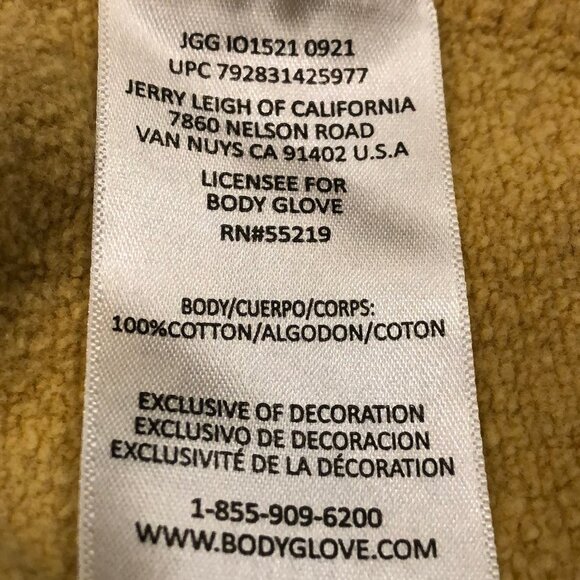 Body Glove Prep School Chill Fleece Retro Style 100% Cotton Hoodie Gold Sz XS - Picture 15 of 16